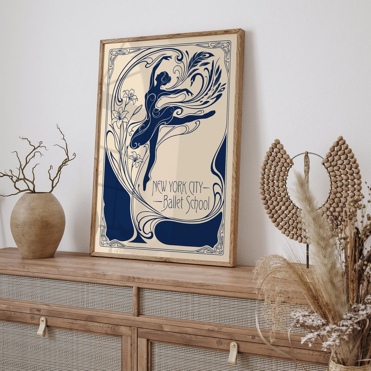 New York City Ballet School Art Nouveau Poster