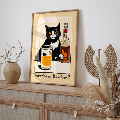 Funny Bourbon Cat Poster