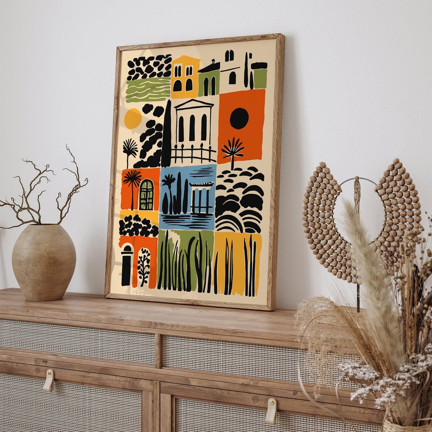Abstract Cityscape of Spanish City Poster