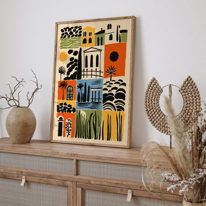 Abstract Cityscape of Spanish City Poster