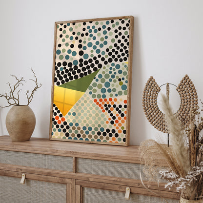 Mid-Century Polka Dots Abstract Poster