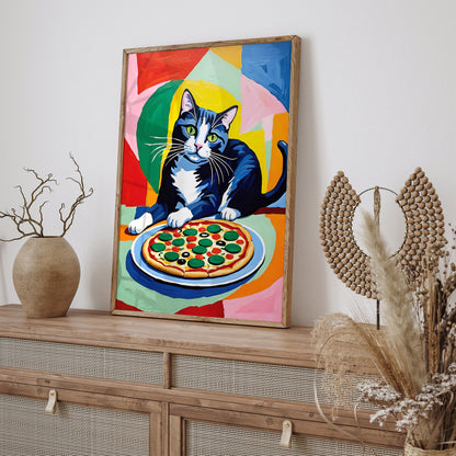 Funny Cat Pizza Lover Poster