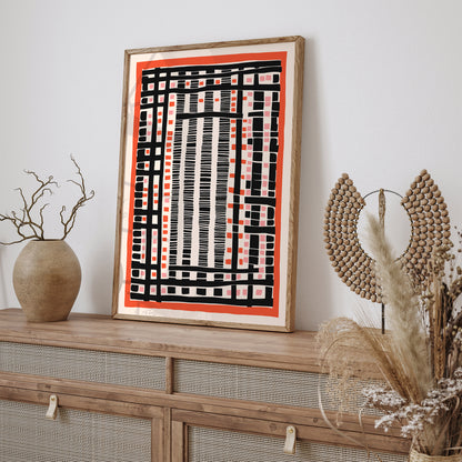 Retro Geometric Abstract Art Print