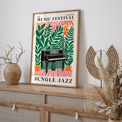 Jungle Jazz Music Art Print - Colorful Poster
