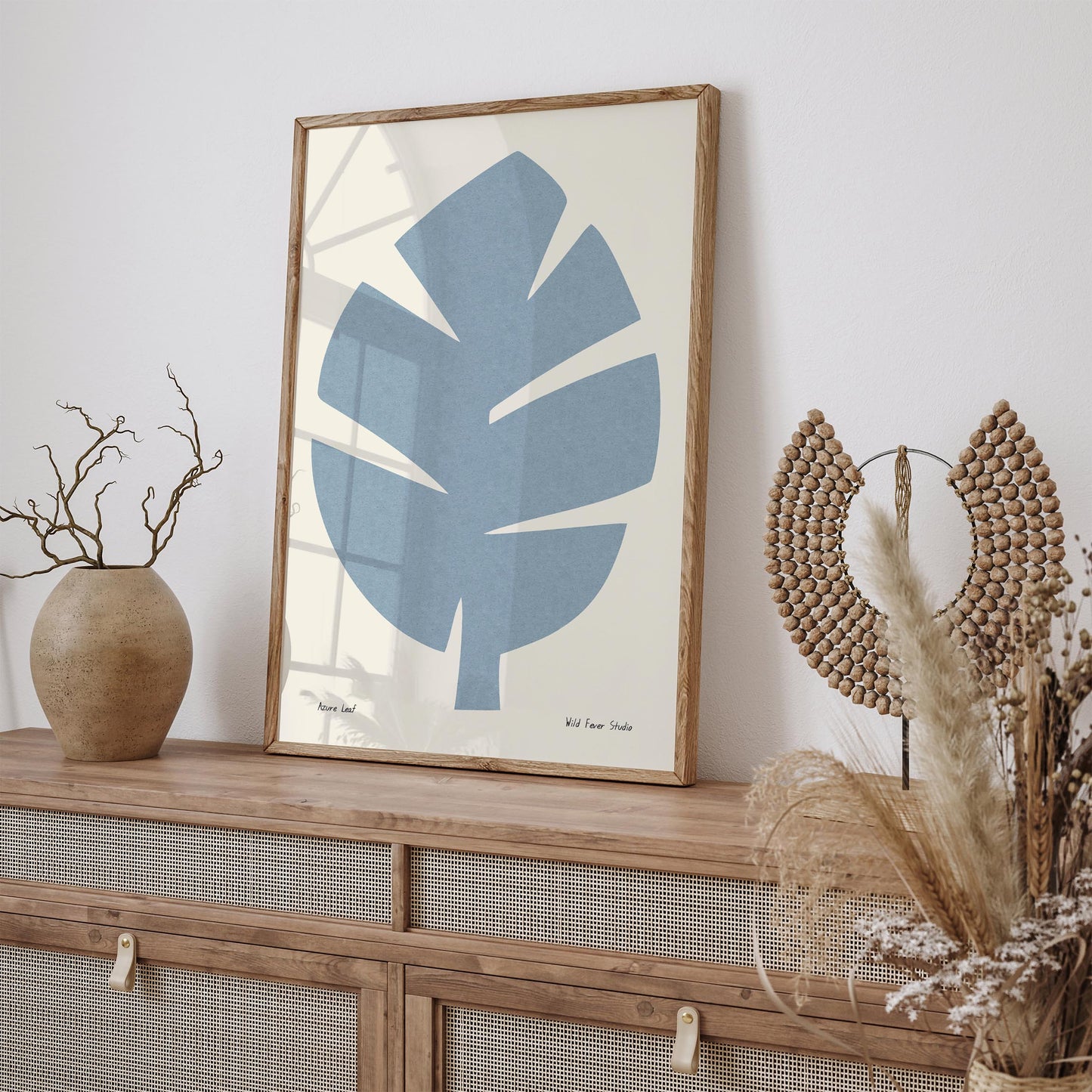 Azure Leaf Minimalist Poster