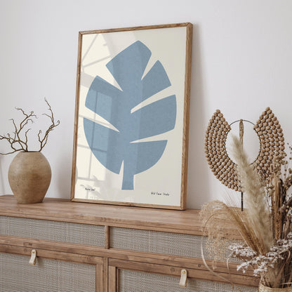 Azure Leaf Minimalist Poster