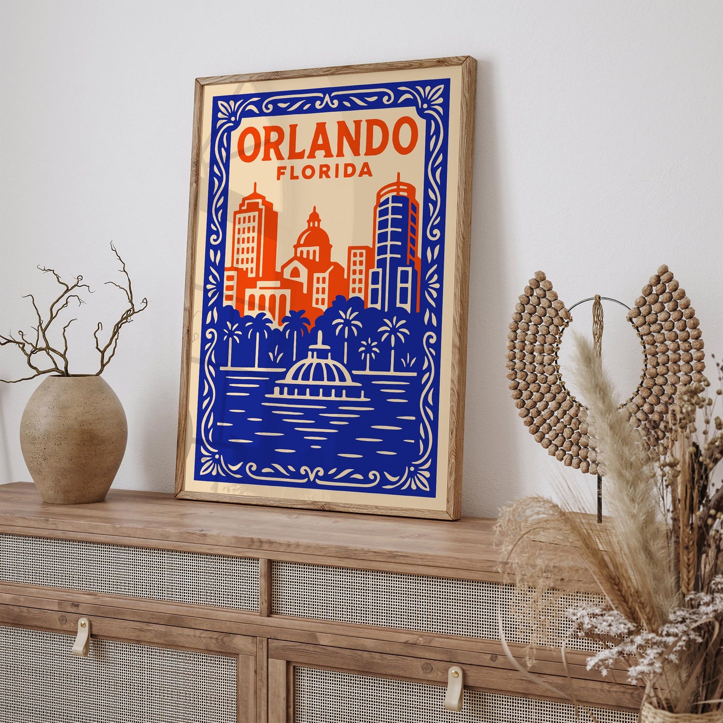 Orlando Florida Eclectic Cityscape Poster