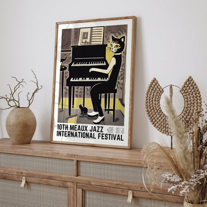 10th Meaux Jazz Festival - Piano Cat Poster