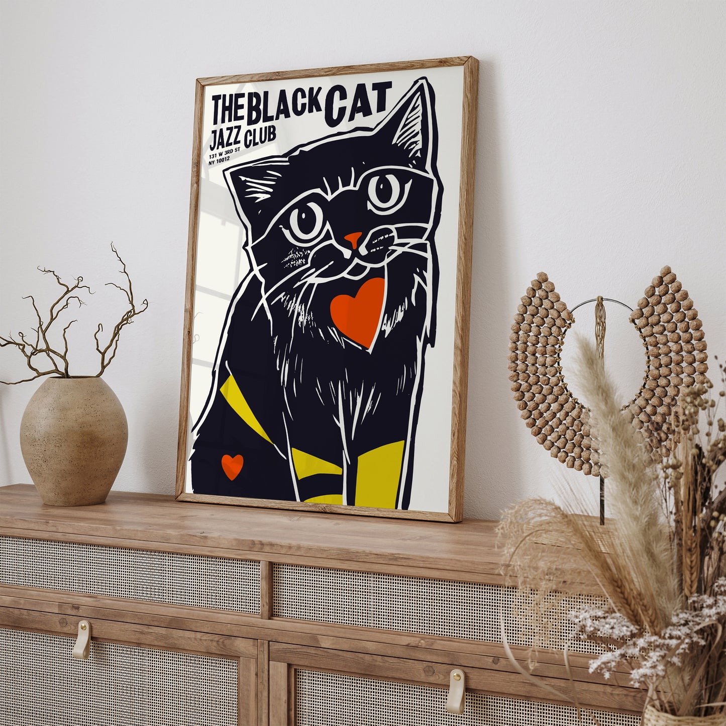 The Black Cat Jazz Club Retro Music Poster