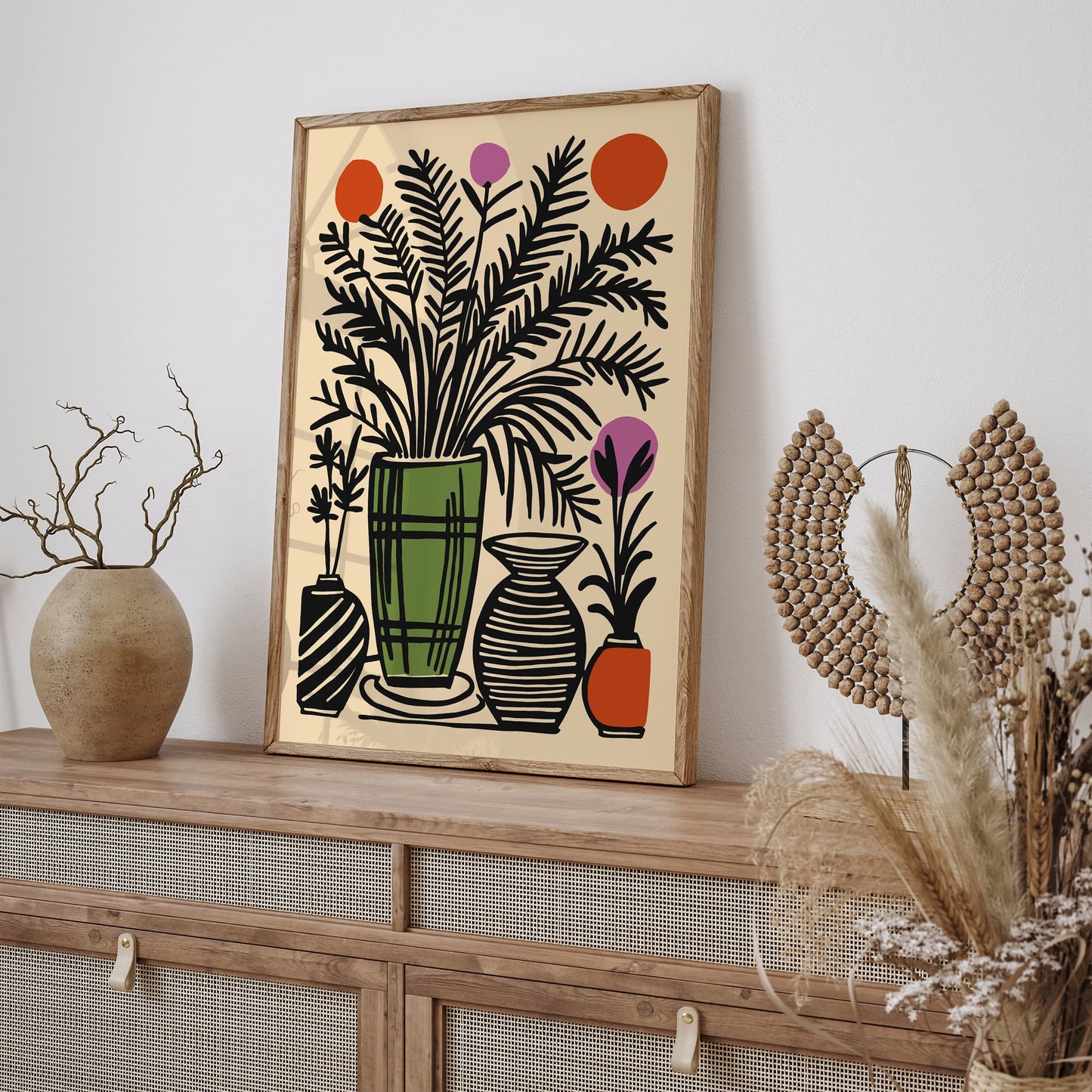 Retro Floral Still Life Art Print