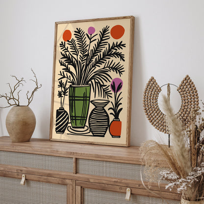 Retro Floral Still Life Art Print