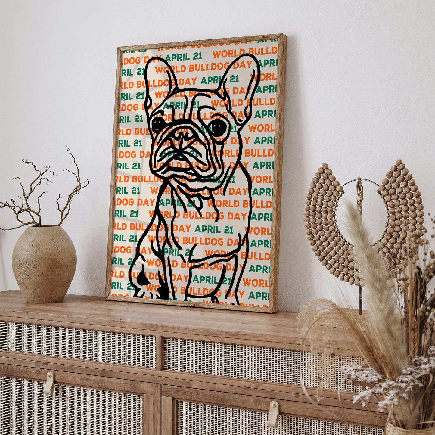 World Bulldog Day Line-Art Poster