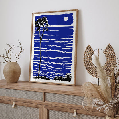 Abstract Blue Ocean and Sky Poster