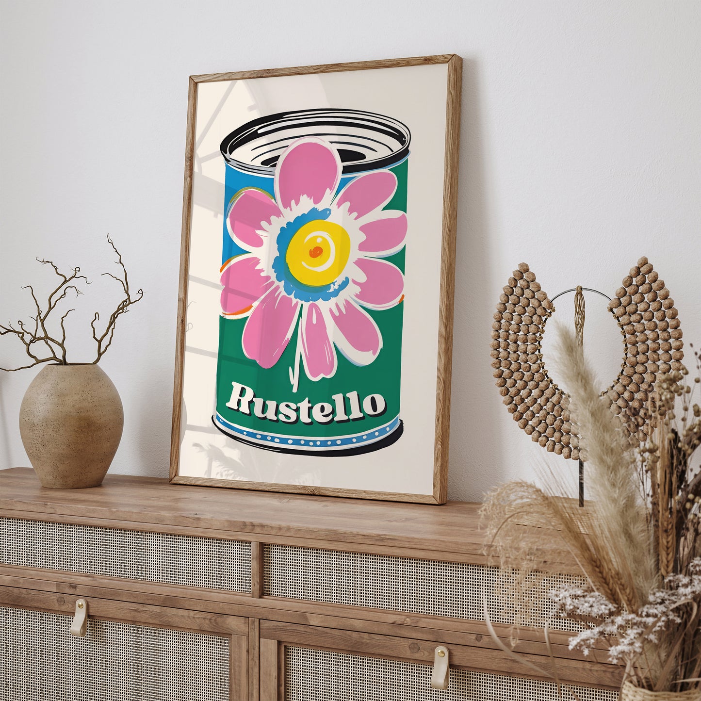 Rustello Pop-Art Floral Can Poster