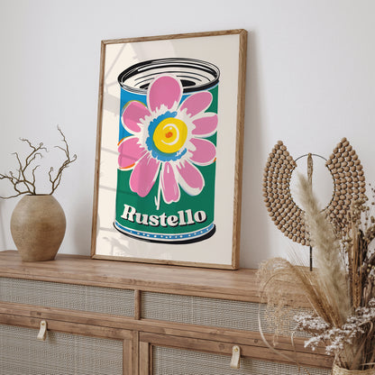 Rustello Pop-Art Floral Can Poster