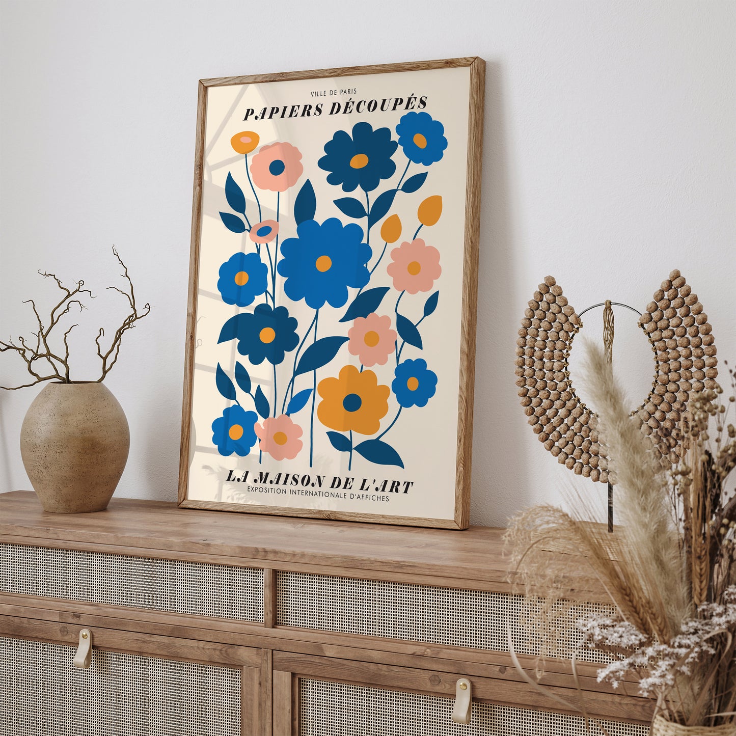 French Blue Floral Art Print 2025