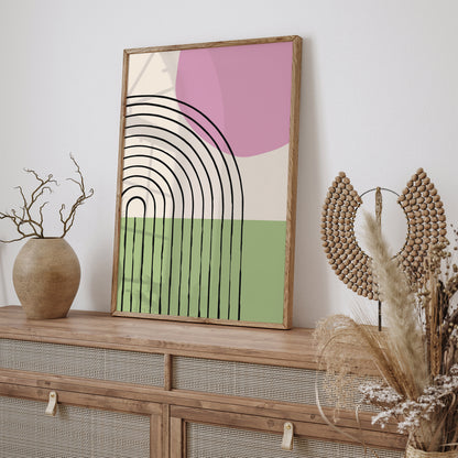 Mid Century Modern Pastel Wall Art