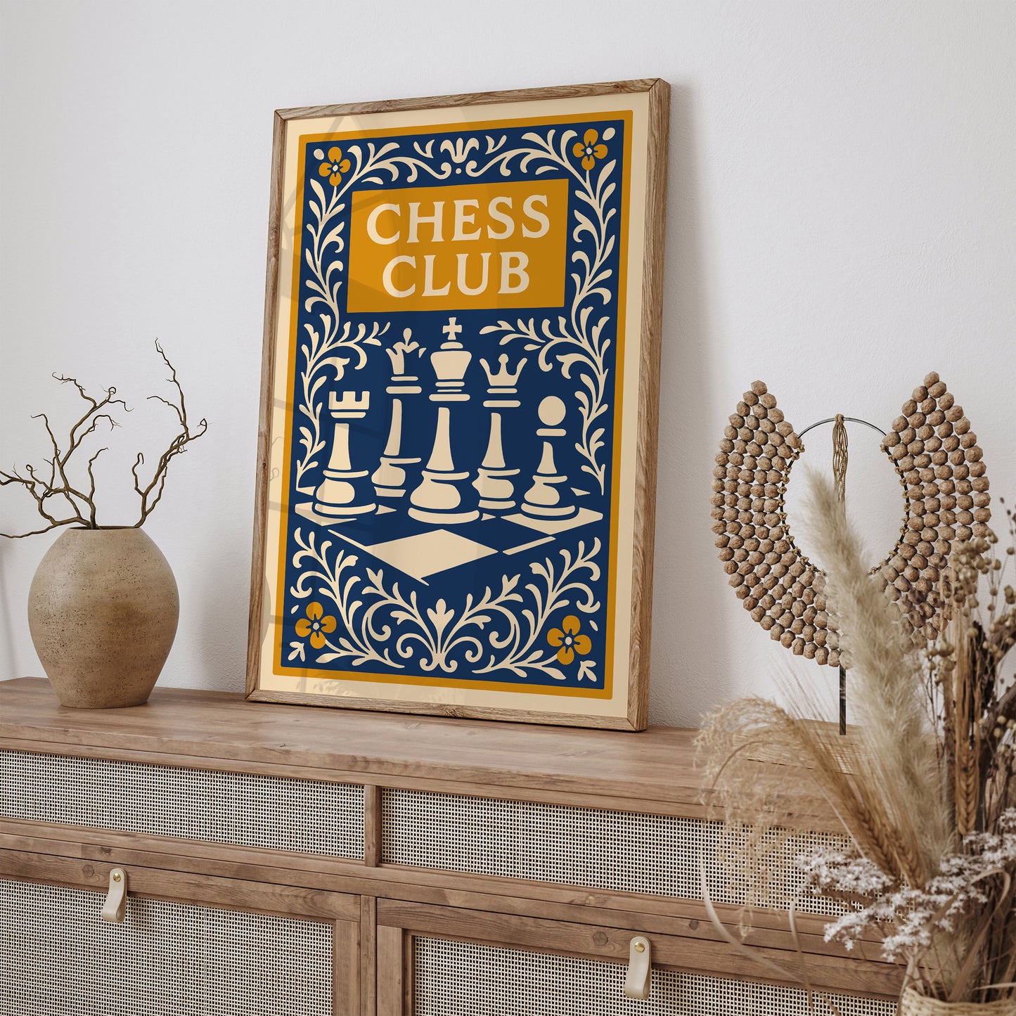 Chess Club Poster - Chess Figures Print 2026