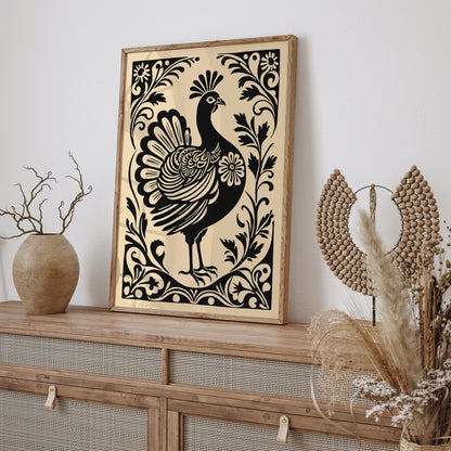 Turkey Bird Print Farmhouse Kitchen Wall Decoration