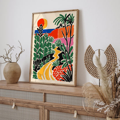 Colorful Tropical Landscape Art Print