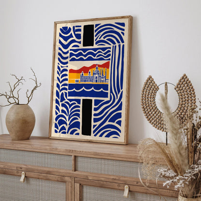 Mid Century Modern Barcelona Landscape Poster