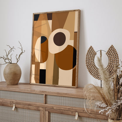 Retro Abstract Brown Tones Art Print