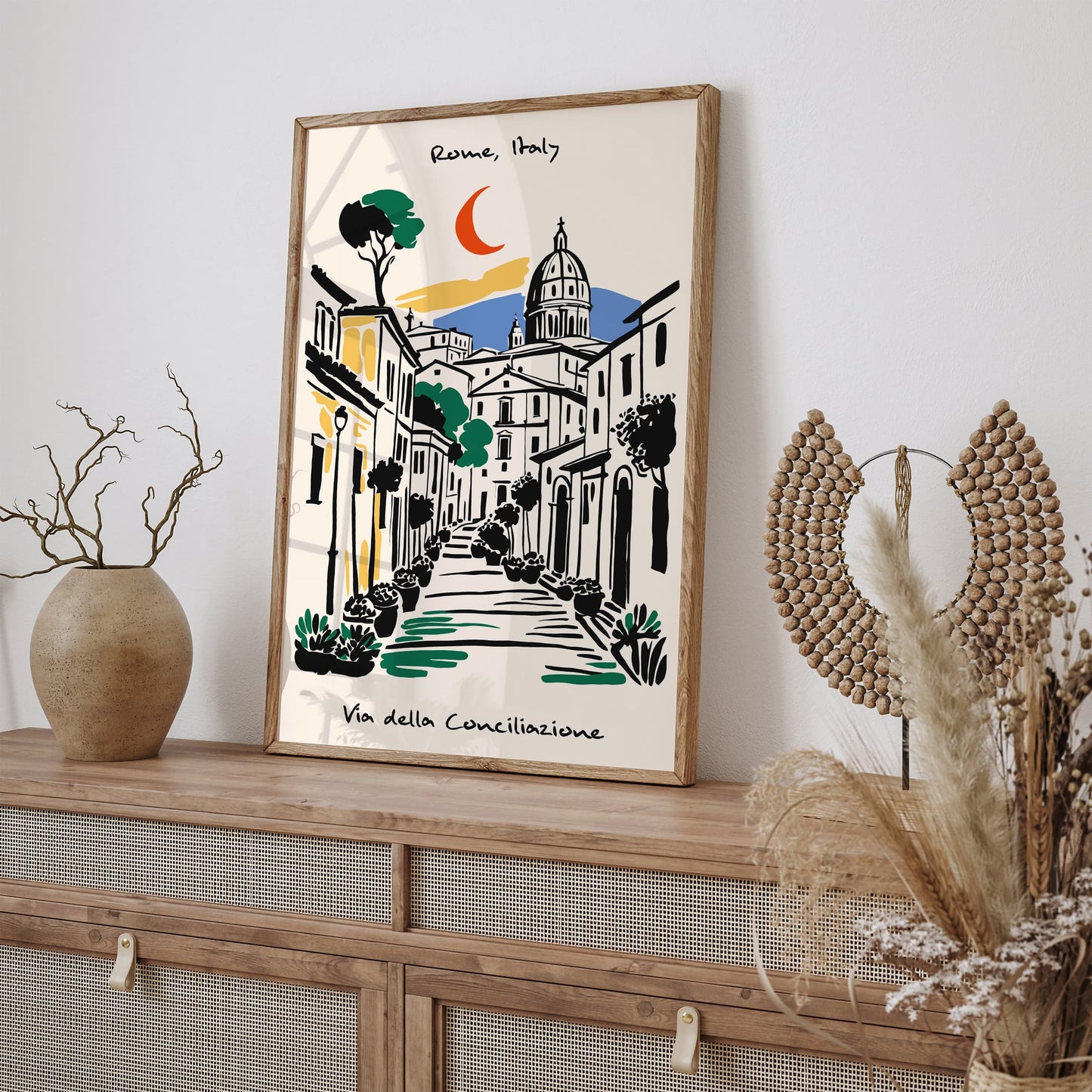 Italy Travel Poster - Rome Ink Sketch Art
