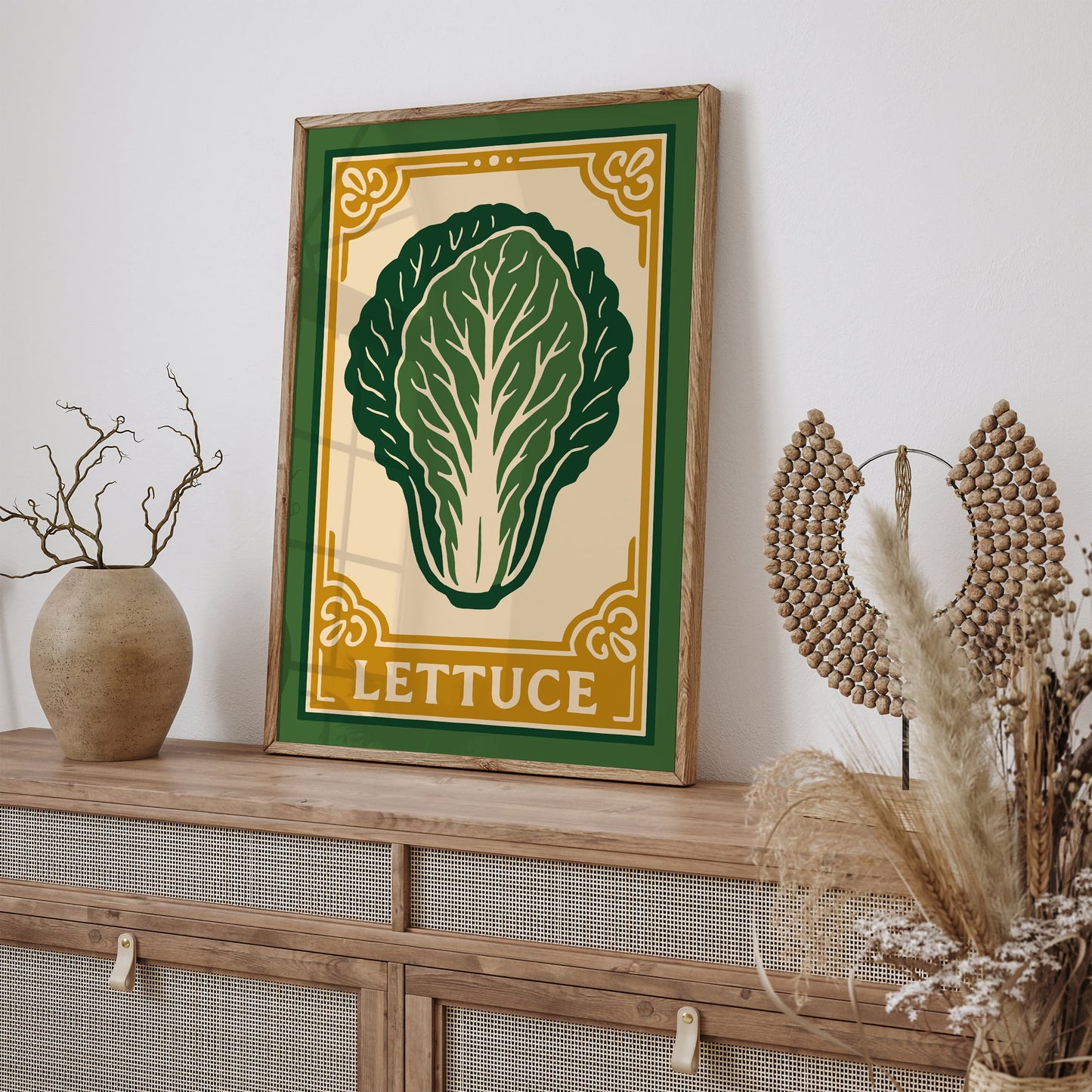 Lettuce Veggie Poster - Rococo Style Kitchen Art Print