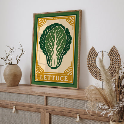 Lettuce Veggie Poster - Rococo Style Kitchen Art Print