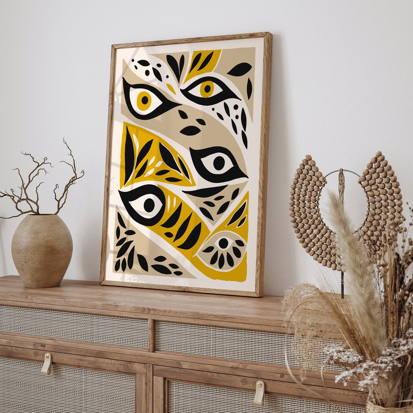 Modern Yellow Eyes Pop Art Print