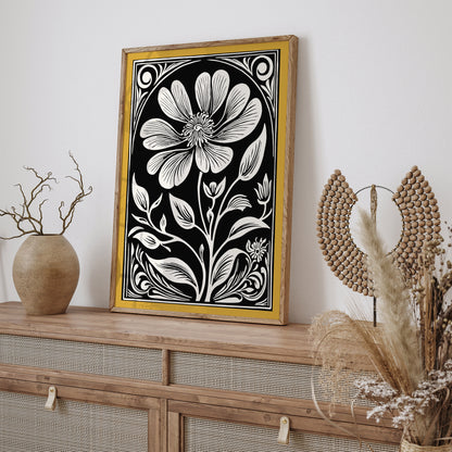 Art Nouveau Elegant Flower Wall Art