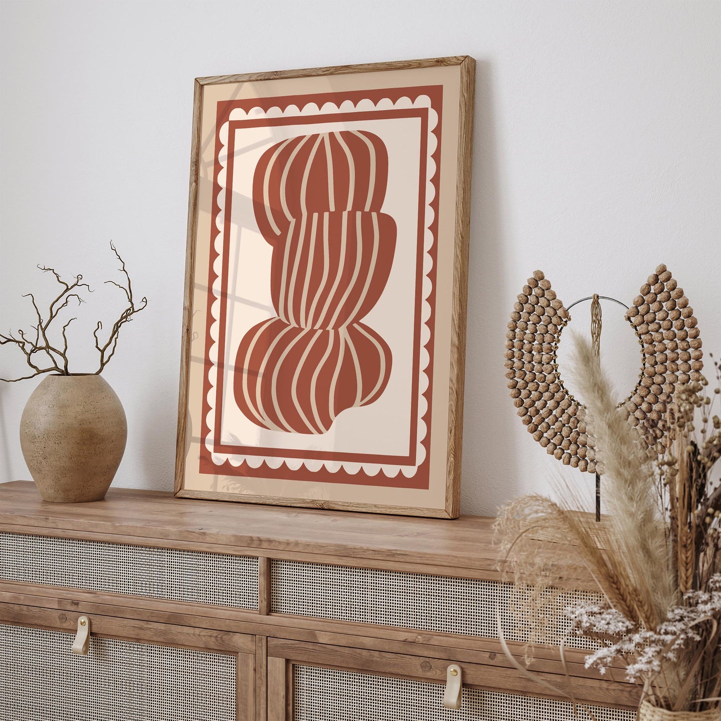 Yarn Skein Knitting Poster - Terracotta Craft Room Wall Art