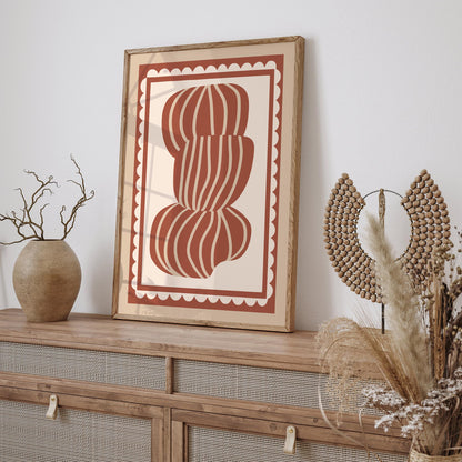 Yarn Skein Knitting Poster - Terracotta Craft Room Wall Art
