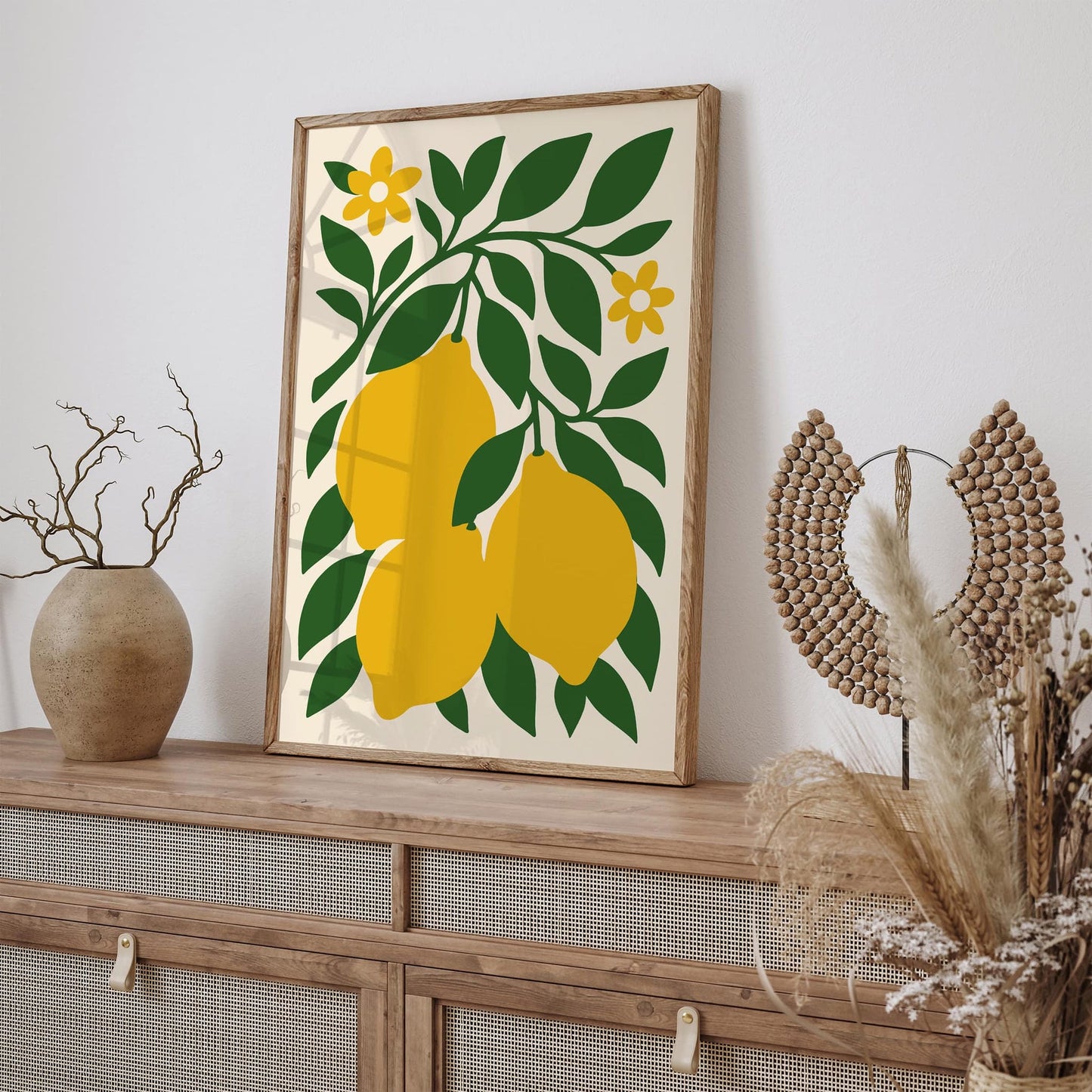 Yellow Lemons Poster Italian Kitchen Wall Decor