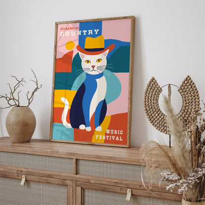 Country Music Festival Cat Poster