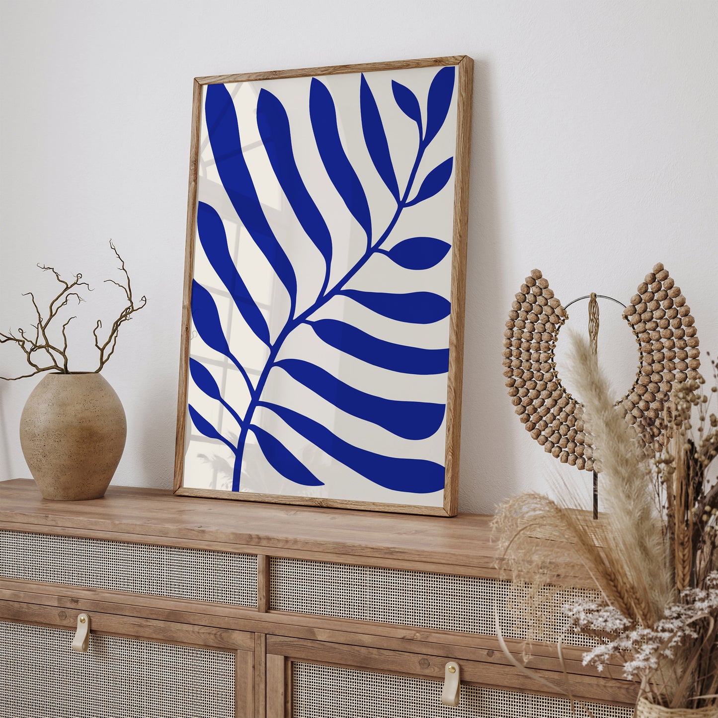 Big Blue Leaf Minimalist Art Print