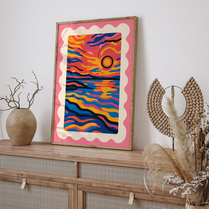 Vibrant Colorful Sunset Poster