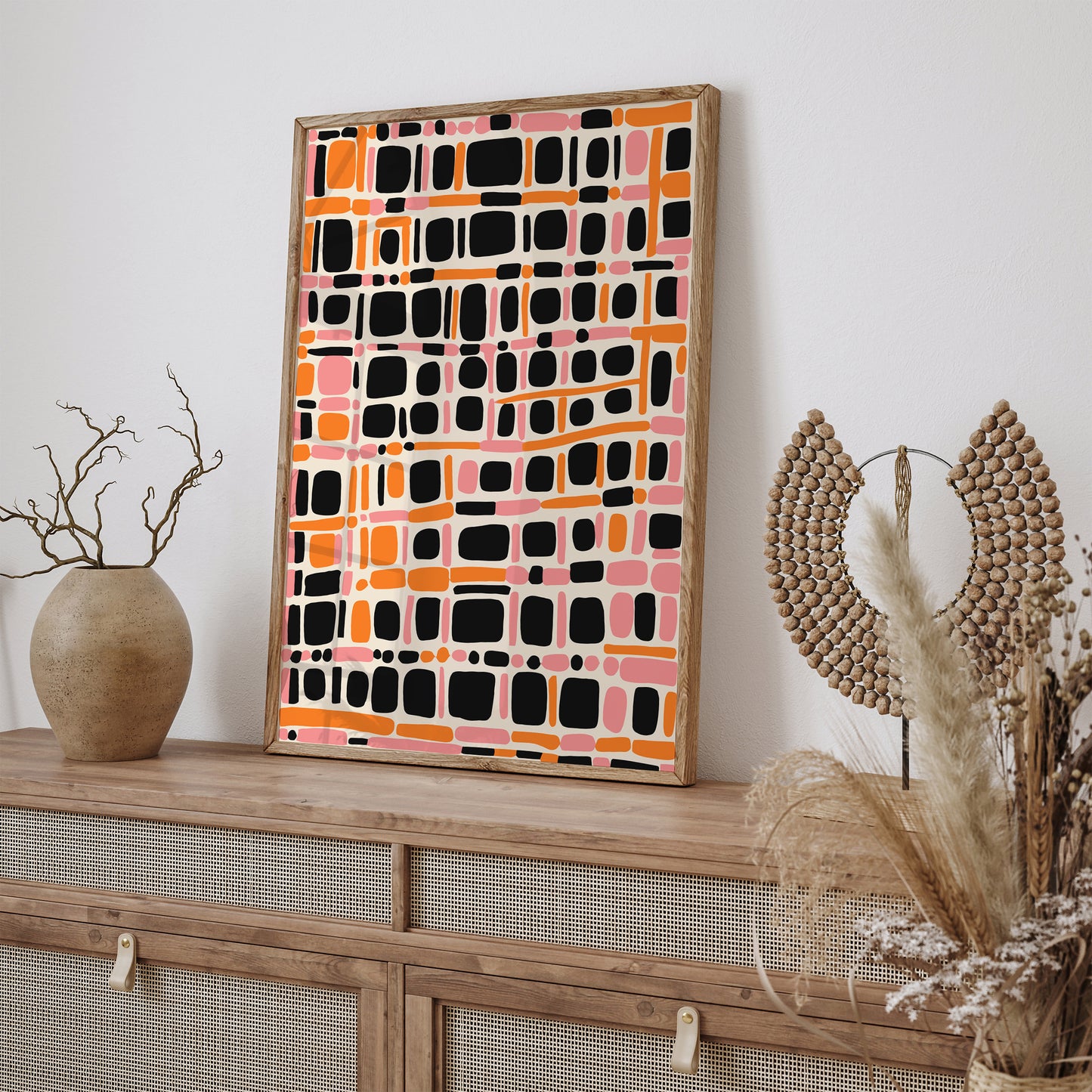 Orange Modern Trendy Abstract Poster