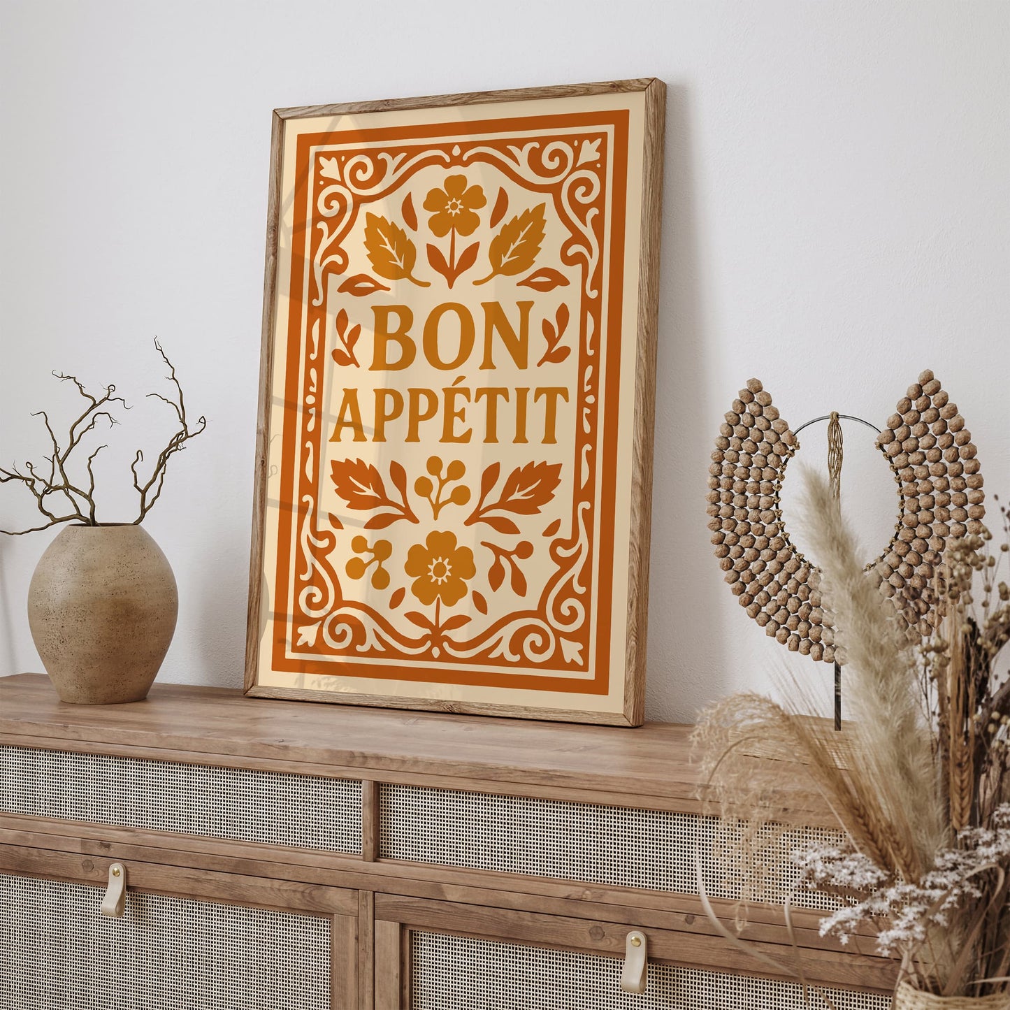 Bon Appetit Quote Wall Art - Kitchen Rococo Wall Decor