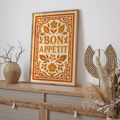 Bon Appetit Quote Wall Art - Kitchen Rococo Wall Decor