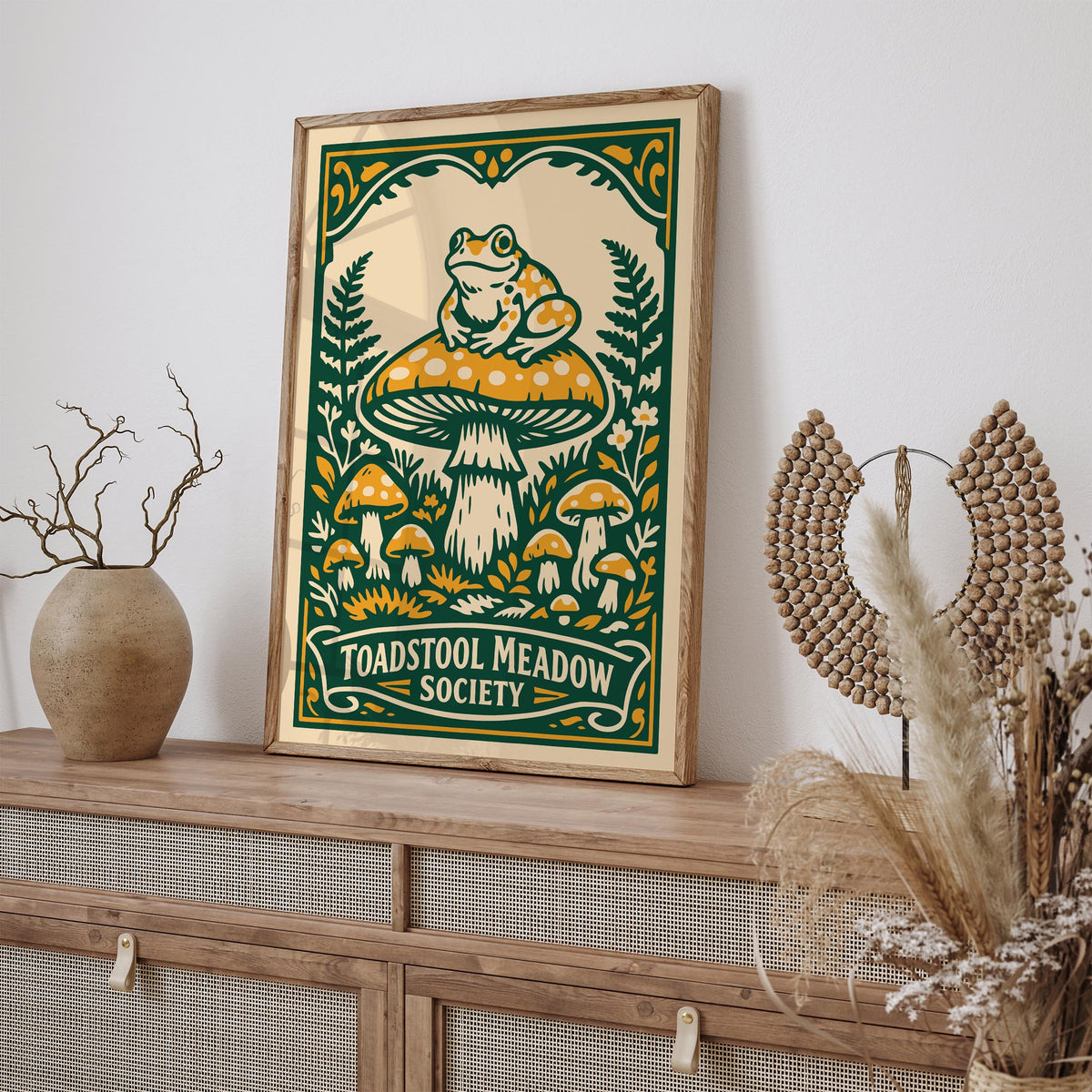 Toadstool Meadow Society Art Poster