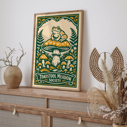 Toadstool Meadow Society Art Poster