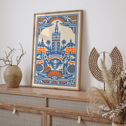 Andalusia Seville Travel Poster – Spain Wall Art Print