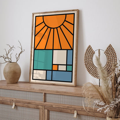 Modern Aesthetic Sun Bauhaus Poster