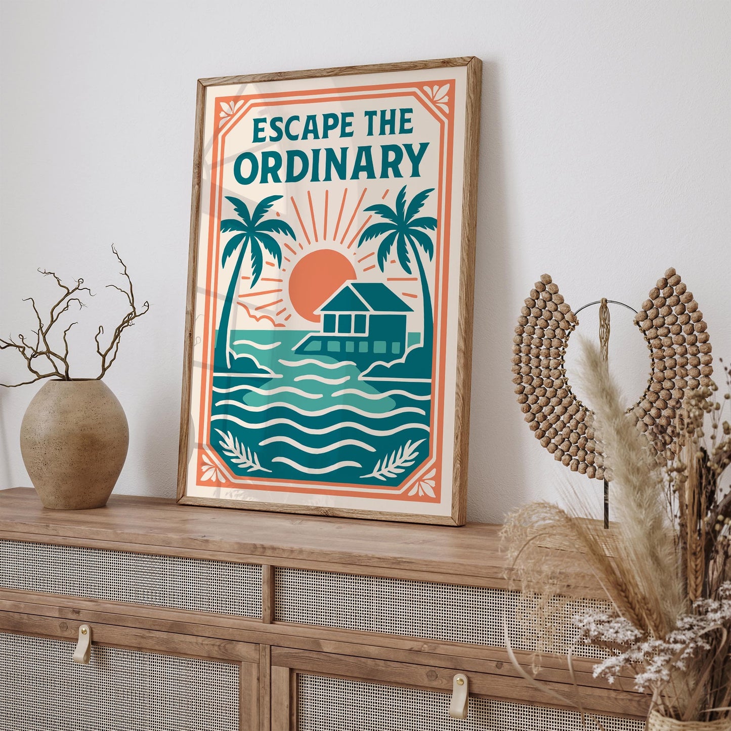 Escape The Ordinary Poster - Tropical Travel Wall Art