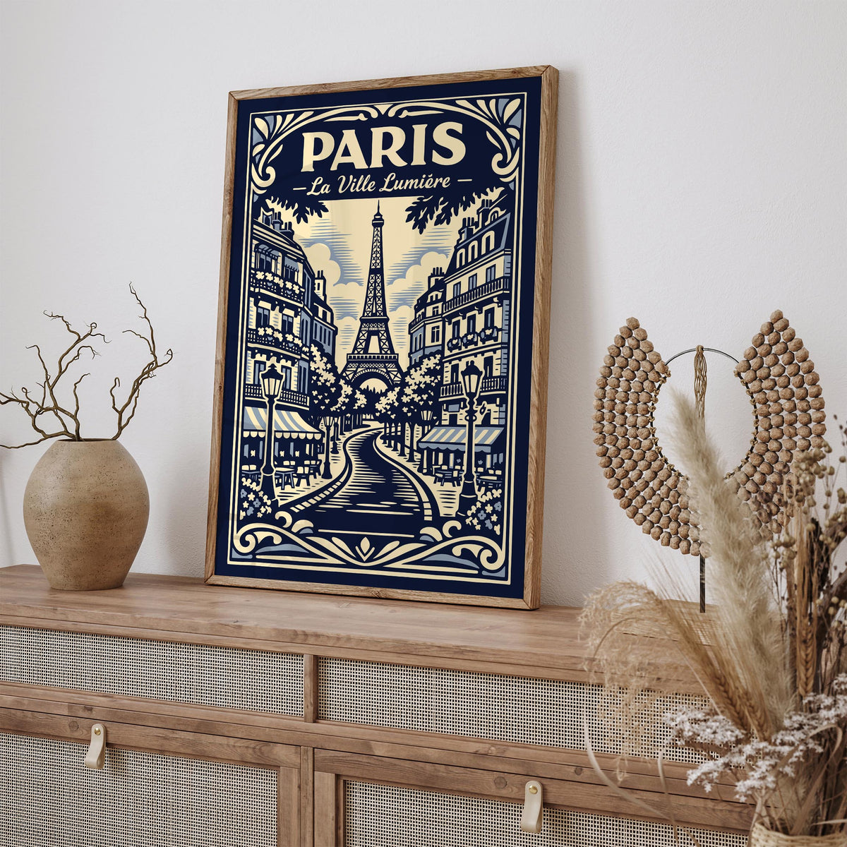 Paris La Ville Lumière Vintage Travel Poster