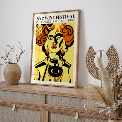 NYC Wine Festival 1988 Retro Poster