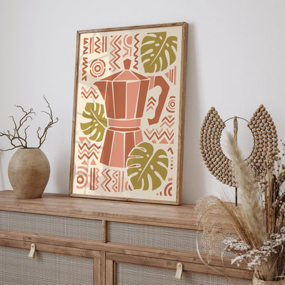 Boho Chic Moka Pot Poster