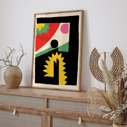 Retro Paper Cutouts Collage Art Print