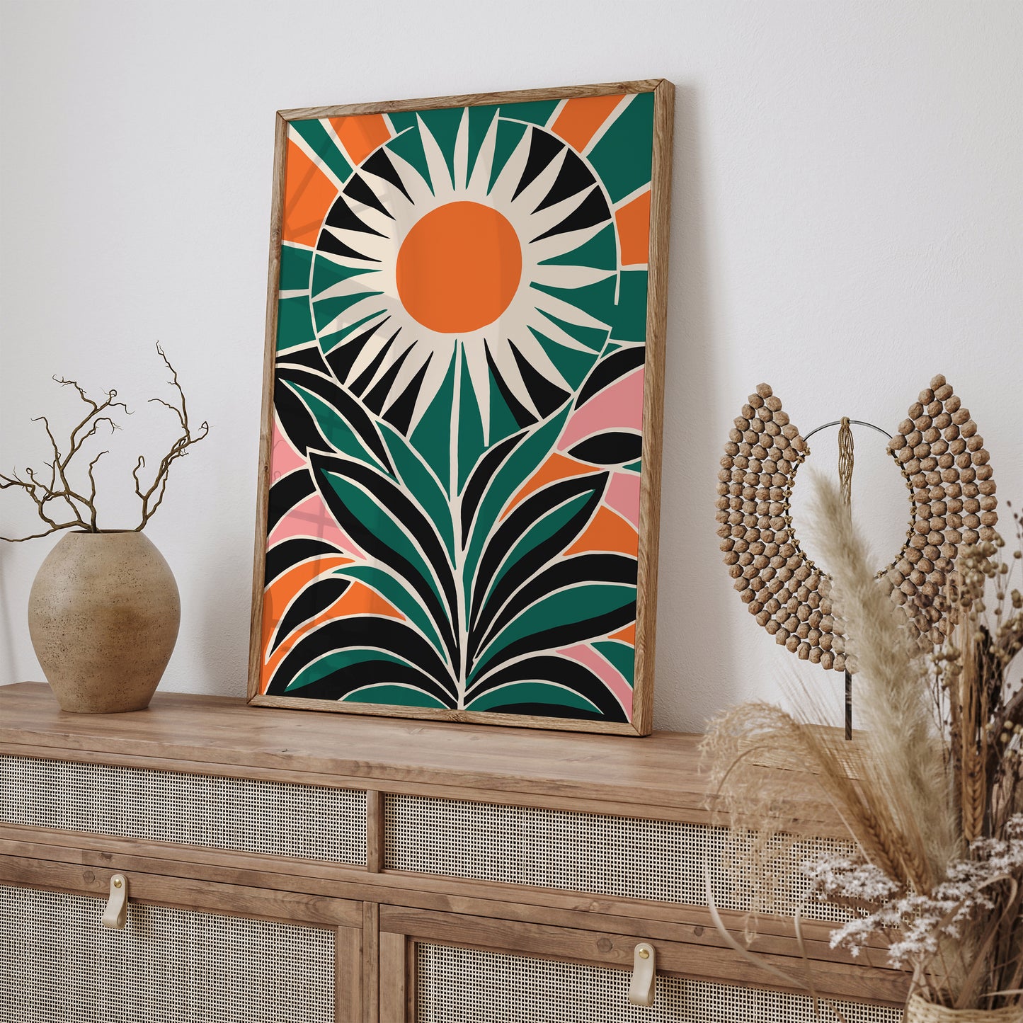 Retro Trendy Flower Wall Art